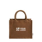 Saco médio em algodão reciclado com interior laminado 220 g/m² cor castanho vista principal