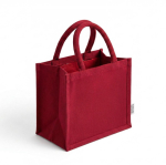 Saco médio em algodão reciclado com interior laminado 220 g/m² cor vermelho vista detalhe 2