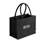 Saco grande de algodão reciclado com interior laminado 220 g/m² cor preto vista principal