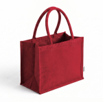 Saco grande de algodão reciclado com interior laminado 220 g/m² cor vermelho primeira vista
