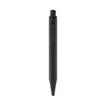 Set caneta alumínio com tinta azul e caderno A5 em PU com pautado cor preto terceira vista
