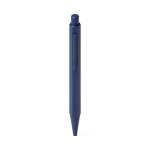 Set caneta alumínio com tinta azul e caderno A5 em PU com pautado cor azul-marinho vista detalhe 5