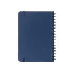 Set caneta alumínio com tinta azul e caderno A5 em PU com pautado cor azul-marinho vista detalhe 11