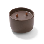Vela aromática em taça de cerâmica com pavio duplo de madeira 320g cor castanho quinta vista