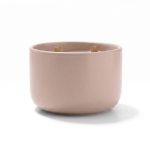 Vela aromática em taça de cerâmica com pavio duplo de madeira 320g cor cor-de-rosa claro primeira vista