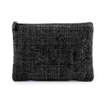 Nécessaire em poliéster com acabamento bouclé e fecho 270 g/m² cor preto primeira vista