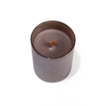 Vela aromática em cerâmica mate com pavio de madeira 140g cor castanho quarta vista