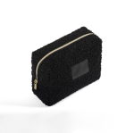 Nécessaire em poliéster com acabamento sherpa e fecho 360 g/m² cor preto quarta vista