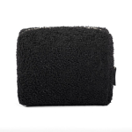Nécessaire em poliéster com acabamento sherpa e fecho 360 g/m² cor preto vista detalhe