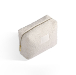 Nécessaire em poliéster com acabamento sherpa e fecho 360 g/m² cor natural terceira vista