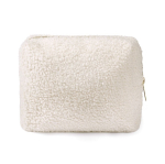 Nécessaire em poliéster com acabamento sherpa e fecho 360 g/m² cor natural sexta vista