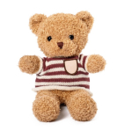 Urso de peluche em poliéster com camisola de malha personalizável cor natural primeira vista