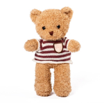 Urso de peluche em poliéster com camisola de malha personalizável cor natural terceira vista