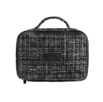 Nécessaire em poliéster com efeito tweed e abertura total 270 g/m² cor preto primeira vista