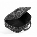Nécessaire em poliéster com efeito tweed e abertura total 270 g/m² cor preto segunda vista