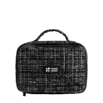Nécessaire em poliéster com efeito tweed e abertura total 270 g/m² cor preto vista principal