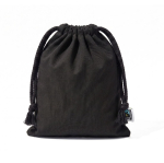 Saco tipo mochila em algodão Fairtrade preto 105 g/m² cor preto primeira vista
