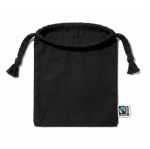 Saco tipo mochila em algodão Fairtrade preto 105 g/m² cor preto terceira vista