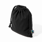 Saco tipo mochila em algodão Fairtrade preto 105 g/m² cor preto quarta vista