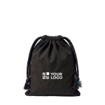Saco tipo mochila em algodão Fairtrade preto 105 g/m² cor preto vista principal