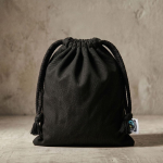 Saco tipo mochila em algodão Fairtrade preto 105 g/m² primeira vista