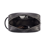 Nécessaire em PU com fecho eclair e bolso interior duplo 200 g/m² cor preto vista detalhe 4