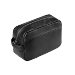 Nécessaire em PU com fecho eclair e bolso interior duplo 200 g/m² cor preto segunda vista