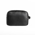 Nécessaire em PU com fecho eclair e bolso interior duplo 200 g/m² cor preto vista detalhe 2