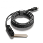 Cabo USB-C de 100 cm com suporte para telemóvel integrado 10 W cor preto primeira vista