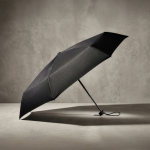 Guarda-chuva dobrável compacto de poliéster com estojo rígido Ø92 cor preto vista detalhe 5