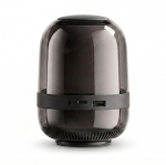 Coluna compacta com iluminação multiefeito e potência de 8 W cor preto vista detalhe 6