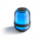Coluna compacta com iluminação multiefeito e potência de 8 W cor preto vista detalhe