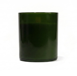 Vela aromática em cerâmica brilhante com pavio de madeira 140g cor verde primeira vista