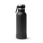 Garrafa em aço inoxidável reciclado com botão de abertura 480ml cor preto segunda vista