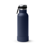 Garrafa em aço inoxidável reciclado com botão de abertura 480ml cor azul-marinho segunda vista