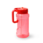 Garrafa desportiva de plástico com palhinha rebatível e pega 1.5L cor vermelho primeira vista de uso