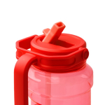 Garrafa desportiva de plástico com palhinha rebatível e pega 1.5L cor vermelho vista detalhe 1