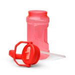 Garrafa desportiva de plástico com palhinha rebatível e pega 1.5L cor vermelho vista detalhe 2