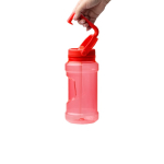 Garrafa desportiva de plástico com palhinha rebatível e pega 1.5L cor vermelho vista detalhe 3