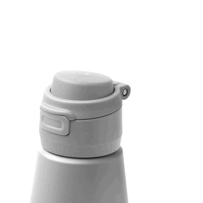 Garrafa em aço inoxidável de 750ml com fecho antigota reforçado cor cinzento