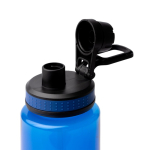 Garrafa translúcida em plástico reciclado com bocal e pega 750ml cor azul real vista detalhe 1