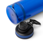 Garrafa translúcida em plástico reciclado com bocal e pega 750ml cor azul real vista detalhe 3