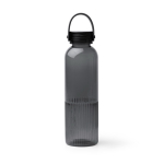 Garrafa de plástico reciclado antigotas com design biselado 550ml cor preto segunda vista
