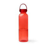 Garrafa de plástico reciclado antigotas com design biselado 550ml cor vermelho segunda vista