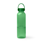 Garrafa de plástico reciclado antigotas com design biselado 550ml cor verde segunda vista