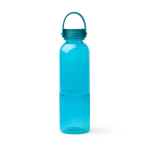 Garrafa de plástico reciclado antigotas com design biselado 550ml cor azul pastel segunda vista