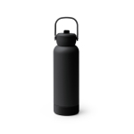 Garrafa aço inoxidável reciclado parede dupla pega e palhinha 730ml cor preto segunda vista