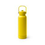 Garrafa aço inoxidável reciclado parede dupla pega e palhinha 730ml cor amarelo segunda vista