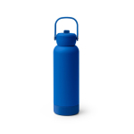 Garrafa aço inoxidável reciclado parede dupla pega e palhinha 730ml cor azul real segunda vista