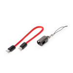 Porta-chaves com cabo de carregamento, ligação tipo C 60W cor vermelho vista detalhe 3